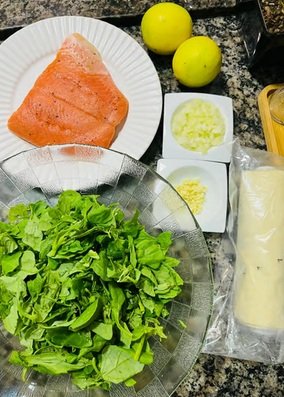 Ingredientes do salmão Wellington