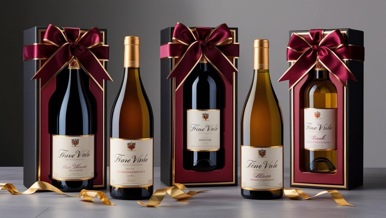 Garrafas em embalagem refinada para ocasiões especiais